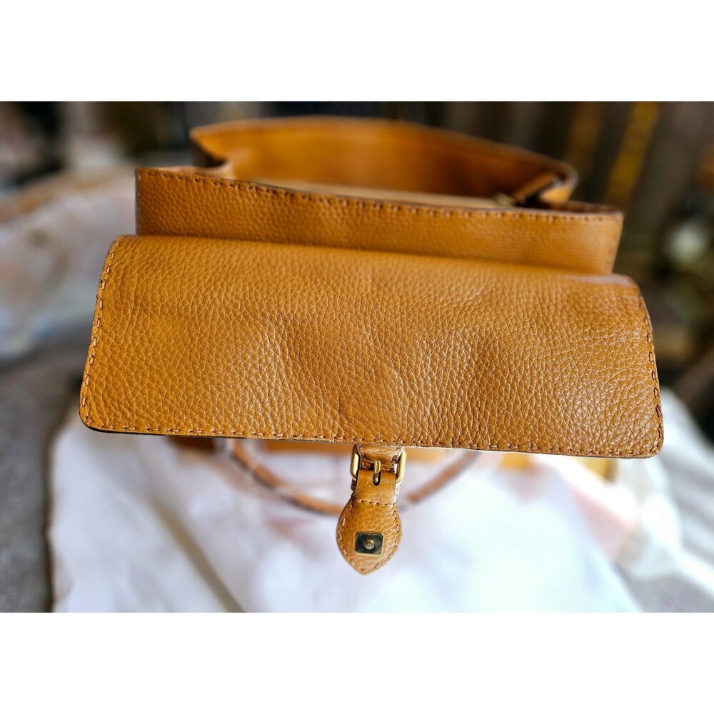 FENDI Large Selleria Linda Bag, orange brown, NEW - Picture 8 of 16